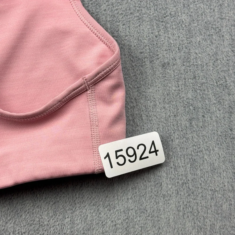 Nike Sports Bra Womens XS Pink Swoosh Medium Support Padded Gym Yoga Running Top
